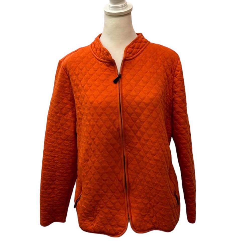 Talbots cotton quilted jacket in orange. Size XL. Gently worn.